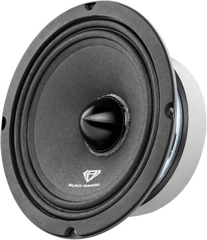 BLACK DIAMOND Mid and High Complete Package - Includes 2X Midrange Loudspeaker 6.5" and 2X Aluminum Super Bullet Tweeter 1" Built in Crossover - Door Speakers for Car or Truck Stereo Sound System in Saudi Arabia