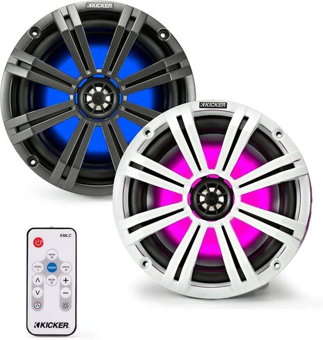 KICKER 8 Inch KM-Series Marine Speaker Bundle KM84LCW with KMLC LED Remote in Saudi Arabia
