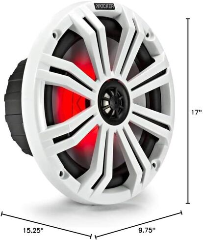 KICKER 8 Inch KM-Series Marine Speaker Bundle KM84LCW with KMLC LED Remote in Saudi Arabia