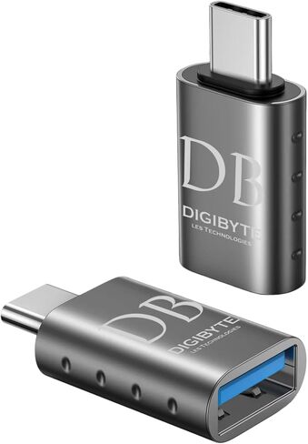 DigiByt USB-C to USB 3.2 Adapter 2-Pack, 10Gbps High-Speed Data Transfer, Premium Zinc Alloy, Compatible with iPhone 15, iPad Pro, MacBook, Thunderbolt 4/3 Devices in Saudi Arabia