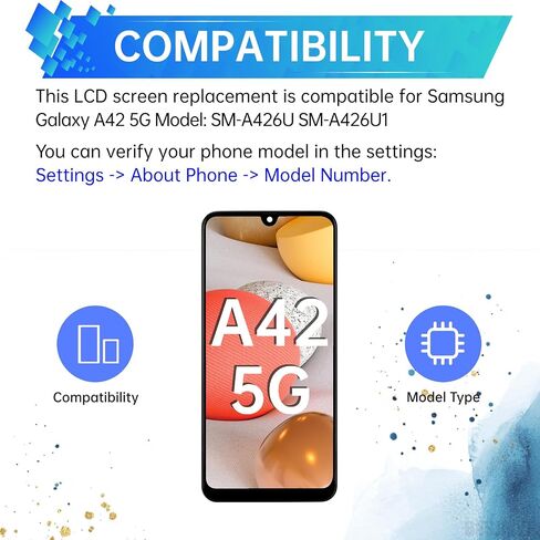 for Samsung Galaxy A42 5G Screen Replacement with Frame LCD Display Touch Digitizer Full Assembly Fix Glass with Repair Tools Kit SM-A426U SM-A426U1 in Saudi Arabia
