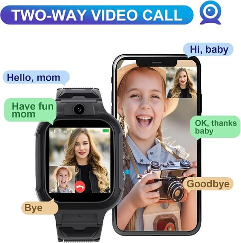 4G Kids Smart Watch GPS Tracker - Smartwatch with Two Way Call Video Calling Voice Chat SOS Class Mode Stopwatch Pedometer Games Wi-Fi Touch Screen Alarm Clock Smartwatches for Boys Girl (Pink) in Saudi Arabia