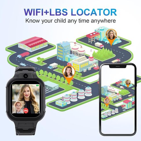 4G Kids Smart Watch GPS Tracker - Smartwatch with Two Way Call Video Calling Voice Chat SOS Class Mode Stopwatch Pedometer Games Wi-Fi Touch Screen Alarm Clock Smartwatches for Boys Girl (Pink) in Saudi Arabia