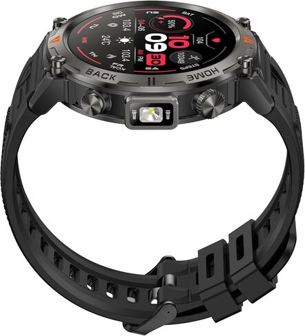 الساعات الذكية العسكرية للرجال GPS المدمج مع Compass LED Flashlight ، ساعة ذكية تكتيكية مقاومة للماء 3ATM مع نص ومكالمات ، 1.45 "HD Tracker مع HR SPO2 Monitor for iPhone Android in Saudi Arabia