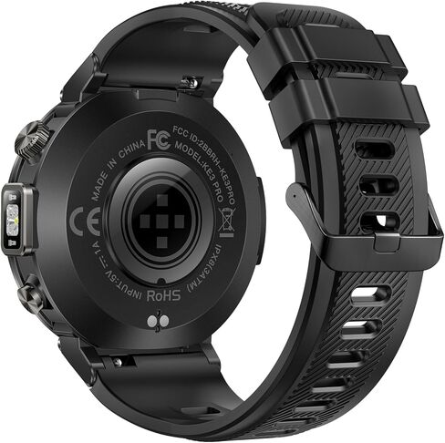 الساعات الذكية العسكرية للرجال GPS المدمج مع Compass LED Flashlight ، ساعة ذكية تكتيكية مقاومة للماء 3ATM مع نص ومكالمات ، 1.45 "HD Tracker مع HR SPO2 Monitor for iPhone Android in Saudi Arabia