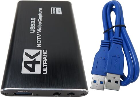 4K Audio Video Capture Card with USB 3.0 Cable, HDMI Loop-Out 1080P 60FPS Support Fit for Live Broadcasts/Conference Rooms/Video Recording - Fit for Xbox One, Fit for Xbox 360 in Saudi Arabia