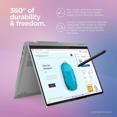 Lenovo IdeaPad Flex 5i - (2023) - دفتر ملاحظات يومي - كمبيوتر محمول 2 -in -1 - Windows 11-14 "عرض شاشة اللمس Wuxga - ذاكرة 8 جيجابايت - تخزين 256 جيجا بايت - Intel Core I5-1335U - Arctic Gray (متجدد) in Kuwait