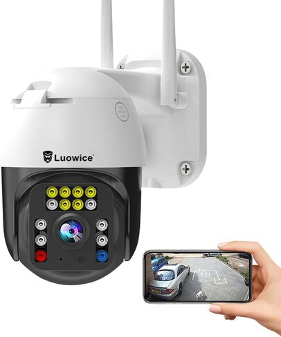 كاميرا Luowice 5MP PTZ للأمن في الهواء الطلق FHD WiFi IP مع كشف Humaniod، تتبع تلقائي، رؤية ليلية ملونة، عموم وإمالة، محادثة في اتجاهين، ضوء كاشف وصفارة إنذار، مقاومة للماء in Kuwait