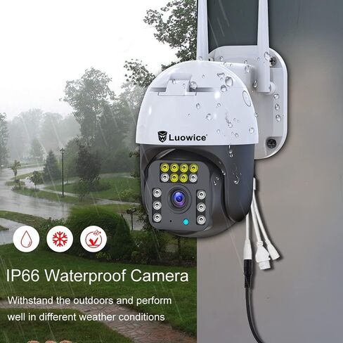 كاميرا Luowice 5MP PTZ للأمن في الهواء الطلق FHD WiFi IP مع كشف Humaniod، تتبع تلقائي، رؤية ليلية ملونة، عموم وإمالة، محادثة في اتجاهين، ضوء كاشف وصفارة إنذار، مقاومة للماء in Kuwait