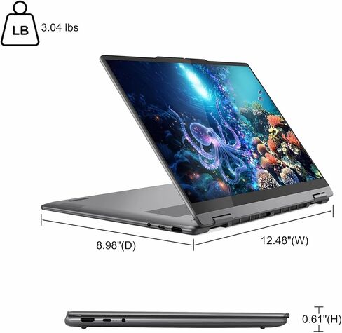 Lenovo Yoga 7 2-in-1 Laptop 14" WUXGA OLED Touch (100% DCI-P3, 600nits HDR) Intel 8-core Ultra 5 226V (Up to 40 Tops) 16GB RAM 512GB SSD for Creator Business Professional Win11 ICP Hub w/Copilot AI in Saudi Arabia