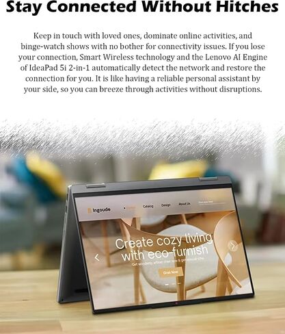 Lenovo Ideapad 5i Touchscreen Laptop - 2 in 1 Laptop with Digital Pen, Windows 11 Pro, Intel 10-Core 7 150U, 1920 x 1200 Display, Fingerprint, Backlit KB (16GB RAM, 1TB SSD) in Saudi Arabia