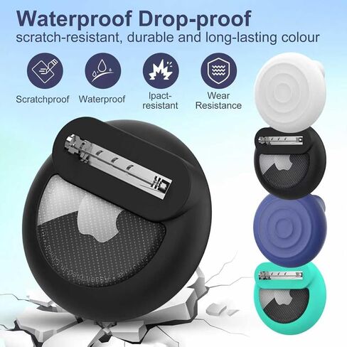 Compatible with Airtag – 4 Pack Secure Metal Clip Case with Lock, Splash-Proof Cover & Soft Silicone Design | Multi-Color Set for Kids, Seniors, Pets in Saudi Arabia