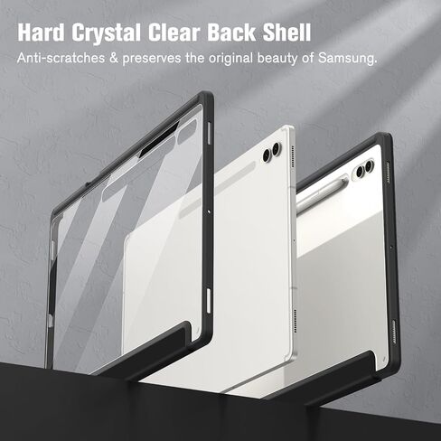 حافظة Fintie Hybrid رفيعة لهاتف Samsung Galaxy Tab S9 Ultra 2023/S8 Ultra 2022 14.6 بوصة (موديل SM-X910/X916B/X918U/X900/X906)، غطاء مقاوم للصدمات مع غطاء خلفي شفاف شفاف، رخام غائم in Kuwait