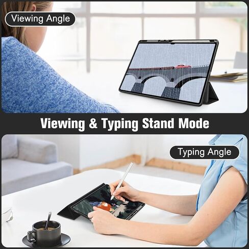 حافظة Fintie Hybrid رفيعة لهاتف Samsung Galaxy Tab S9 Ultra 2023/S8 Ultra 2022 14.6 بوصة (موديل SM-X910/X916B/X918U/X900/X906)، غطاء مقاوم للصدمات مع غطاء خلفي شفاف شفاف، رخام غائم in Kuwait