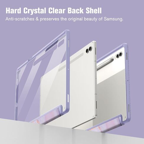 Fintie Hybrid Slim Case for Samsung Galaxy Tab S9 Ultra 2023/S8 Ultra 2022 14.6 Inch (Model SM-X910/X916B/X918U/X900/X906), Shockproof Cover with Clear Transparent Back Shell, Cloudy Marble in Saudi Arabia