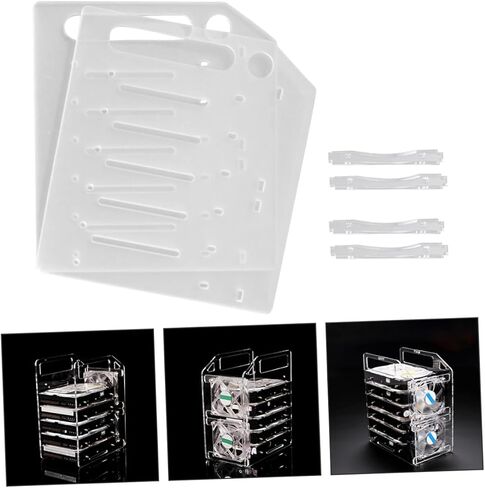 Happyyami Transparent Hard Drive Storage Rack with Hollow Design for Heat Dissipation Mechanical Hard Disk Tray Organizer Accessories in Saudi Arabia