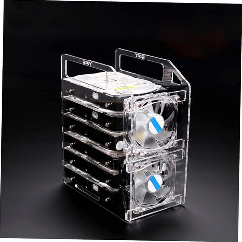 Happyyami Transparent Hard Drive Storage Rack with Hollow Design for Heat Dissipation Mechanical Hard Disk Tray Organizer Accessories in Saudi Arabia