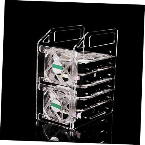 Happyyami Transparent Hard Drive Storage Rack with Hollow Design for Heat Dissipation Mechanical Hard Disk Tray Organizer Accessories in Saudi Arabia
