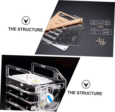Happyyami Transparent Hard Drive Storage Rack with Hollow Design for Heat Dissipation Mechanical Hard Disk Tray Organizer Accessories in Saudi Arabia
