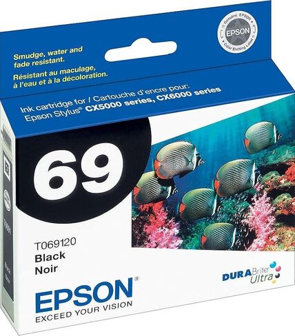 Epson 69 DURABrite Ultra Ink Black & Color Combo Pack for CX-6000, 7000F, 7400, 8400, 9400, 9475 ; NX-400, 415, 510, 515; WF-1100, 600, 610 and Other Select Models in Kuwait
