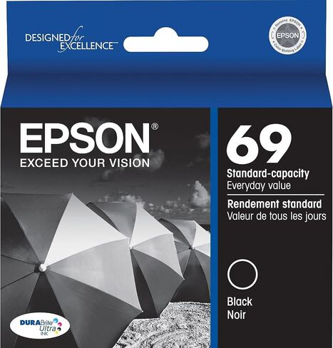 Epson 69 DURABrite Ultra Ink Black & Color Combo Pack for CX-6000, 7000F, 7400, 8400, 9400, 9475 ; NX-400, 415, 510, 515; WF-1100, 600, 610 and Other Select Models in Kuwait