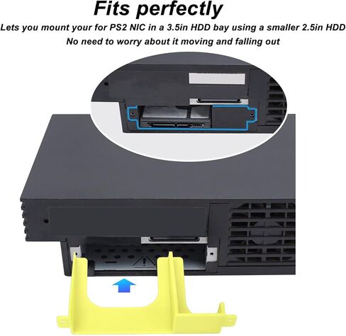 قوس تصاعد SSD HDD ، محول محرك أقراص ثابتة من 2.5 إلى 3.5 بوصة ، محول علبة SSD ، شريحة مطبوعة ثلاثية الأبعاد ، لوحدة التحكم SCPH 30000 SPH 50000 (أصفر) in Kuwait