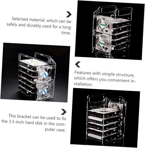 NUOBESTY DIY Hard Drive Bracket Transparent Rack Easy Installation Hard Disk Mounting Stand for Case Storage in Saudi Arabia