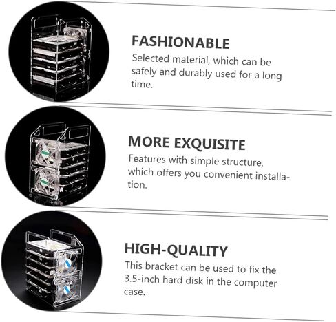 NUOBESTY DIY Hard Drive Bracket Transparent Rack Easy Installation Hard Disk Mounting Stand for Case Storage in Saudi Arabia