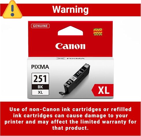 Canon CLI-251XL BK Compatible to iP7220,iX6820,MG5420,MG5520/MG6420,MG5620/MG6620,MX922/MX722,iP8720,MG6320,MG7120,MG7520 Printers & CLI-251XL Yellow Compatible to iP7220,iX6820,MG5420 in Saudi Arabia