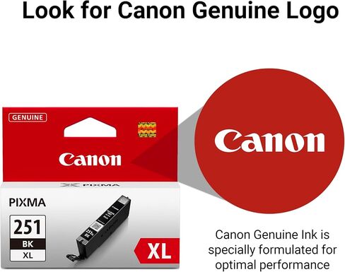 Canon CLI-251XL BK Compatible to iP7220,iX6820,MG5420,MG5520/MG6420,MG5620/MG6620,MX922/MX722,iP8720,MG6320,MG7120,MG7520 Printers & CLI-251XL Yellow Compatible to iP7220,iX6820,MG5420 in Saudi Arabia