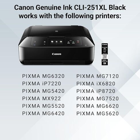 Canon CLI-251XL BK Compatible to iP7220,iX6820,MG5420,MG5520/MG6420,MG5620/MG6620,MX922/MX722,iP8720,MG6320,MG7120,MG7520 Printers & CLI-251XL Yellow Compatible to iP7220,iX6820,MG5420 in Saudi Arabia