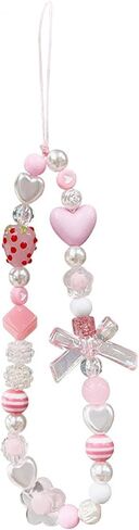 Phone Charms Strap Pink Cute, Strawberry Lanyard Jewelry Phone Accessories in Saudi Arabia