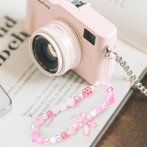 Phone Charms Strap Pink Cute, Strawberry Lanyard Jewelry Phone Accessories in Saudi Arabia