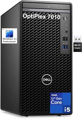Dell Optiplex 7010 كمبيوتر سطح المكتب ، 7000 Tower Dekstop PC ، Intel Hexa-Core I5-12500 (Beat I7-11700) ، 32GB DDR4 RAM ، 1TB PCIE SSD ، DVDRW ، USB WIFI ADAPTER ، RJ-45 ، HDMI ، Windows 11 Pro ( in Saudi Arabia
