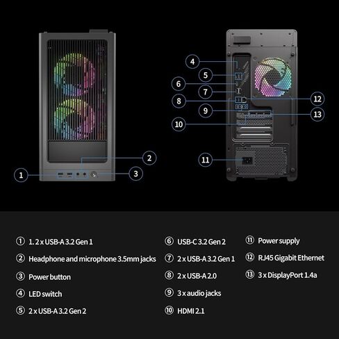 Lenovo Legion Tower 5 Gen 8 Gening Desktop ، AMD Ryzen 7 7700 حتى 5.3 جيجا هرتز ، NVIDIA RTX 4070 Super 12GB GDDR6X ، 64 GB DDR5 ، 2 TB SSD ، WI-FI 6E ، لوحة مفاتيح واحدة ، Windows 11 Pro ، Gaming Mouse in Kuwait