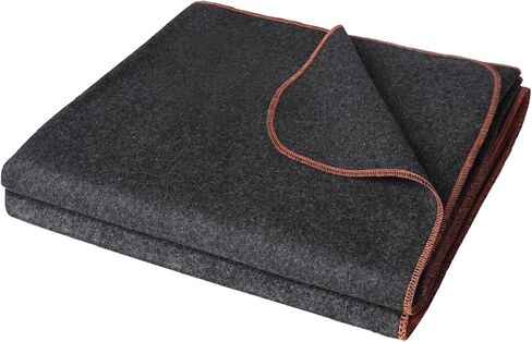 Military Wool Blanket: Warm, Thick & Washable - Perfect for Outdoors, Camping, Stadium, Picnics, Travel, Car & Bushcraft Survival Kits - Large 59" x 79" (3.1 lbs), Dark Grey in Saudi Arabia