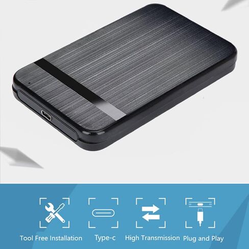 النوع C 2.5 بوصة SATA Mobile HDD Case مع كابل USB ، USB 3.0/2.0 إلى SATA حاوية محرك الأقراص الثابت in Kuwait