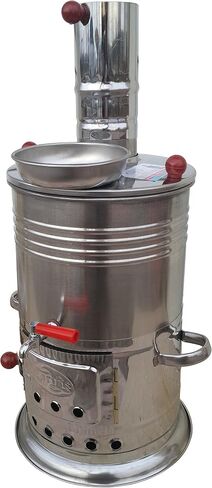 Semaver - Turkish Tea Maker Kettle with single taps -Silver color-chrome & tea makerFree Energy Water Heater Camping Hiking Hunting BBQ Semavor by TURK-SELL in Saudi Arabia