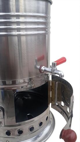 Semaver - Turkish Tea Maker Kettle with single taps -Silver color-chrome & tea makerFree Energy Water Heater Camping Hiking Hunting BBQ Semavor by TURK-SELL in Saudi Arabia