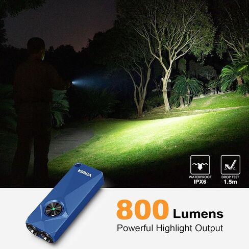 Vtiger K1 800 Lumens High Lumens سلسلة مفاتيح ، مصباح يدوي قابل لإعادة شحن EDC ، مصباح يدوي صغير مضغوط مع مصابيح جيب مغناطيسية ، مقطع مصغر للتخييم ، الطوارئ ، الحمل اليومي in Kuwait