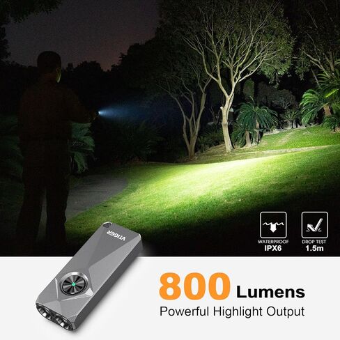 Vtiger K1 800 Lumens High Lumens سلسلة مفاتيح ، مصباح يدوي قابل لإعادة شحن EDC ، مصباح يدوي صغير مضغوط مع مصابيح جيب مغناطيسية ، مقطع مصغر للتخييم ، الطوارئ ، الحمل اليومي in Kuwait