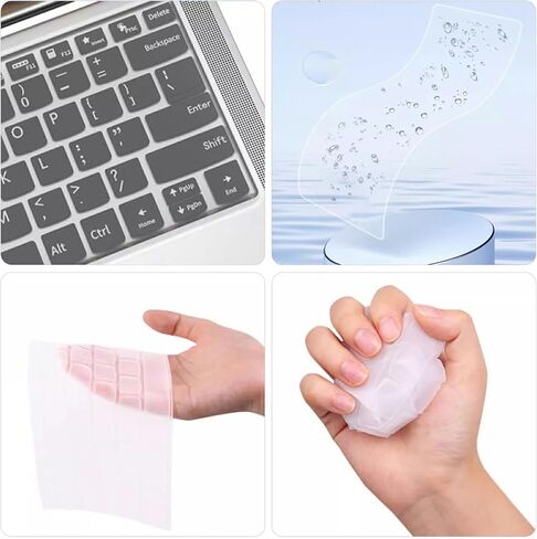 2 Pcs Universal Laptop Keyboard Covers, Clear Silicone Keyboard Dust Cover, Reusable Dustproof Laptop Keyboard Cover, Ultra Thin Waterproof Keyboard Cover Skin for 13"-17" Laptop Notebook (15-17Inch) in Saudi Arabia
