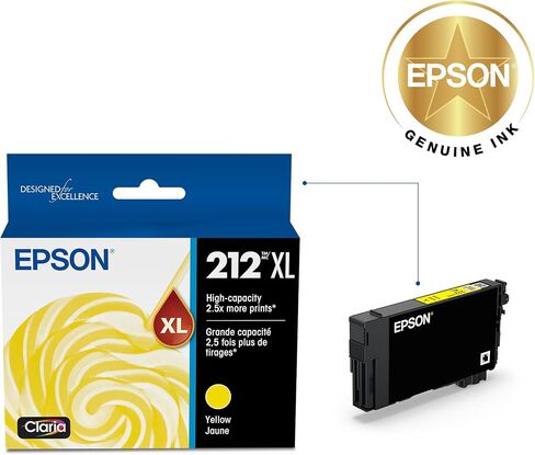 خرطوشة حبر Epson T212 Claria - حبر أصفر عالي السعة (T212XL420-S) لطابعات التعبير المختارة والقوى العاملة وخرطوشة حبر T212 Claria - حبر سماوي عالي السعة - in Saudi Arabia