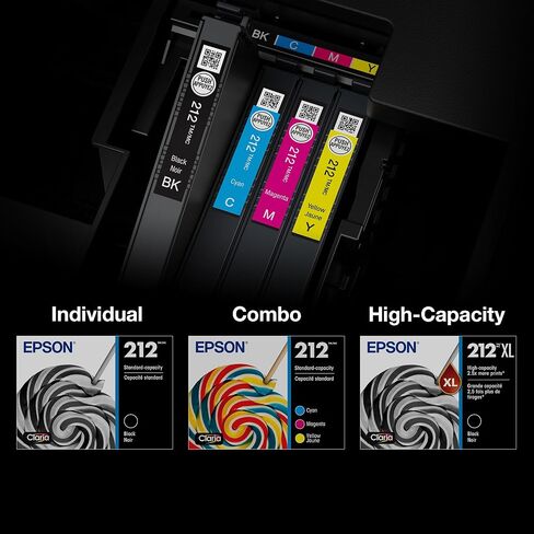 خرطوشة حبر Epson T212 Claria - حبر أصفر عالي السعة (T212XL420-S) لطابعات التعبير المختارة والقوى العاملة وخرطوشة حبر T212 Claria - حبر سماوي عالي السعة - in Saudi Arabia