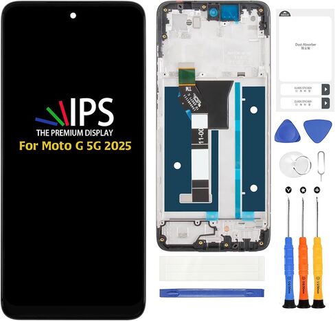 A-MIND for Moto G 5G 2025 6.7" LCD Screen Replacement with Frame (Black) – Original Display Assembly for XT2513 XT2513-1 XT2513V Touch Digitizer Full Assembly Repair Kit in Saudi Arabia