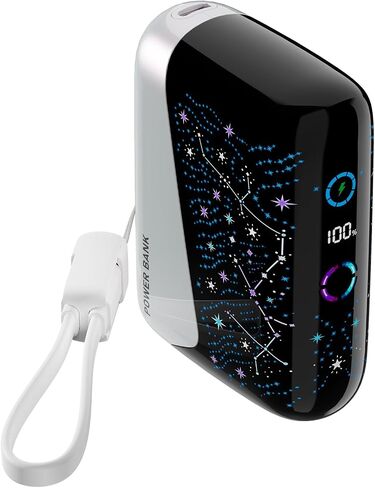 2025 "Galaxy" شاحن محمول مع كابلات مدمجة ، شاحن محمول بحجم 12000 مللي أمبير في الساعة ، حزمة طاقة بطارية أساسية في سفر 3A لصالح iPhone Samsung Pixel LG Moto iPad - هدايا لحبيبك in Saudi Arabia