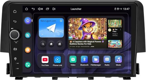 JOYING Car Radio for Honda Civic 2016-2021 Android 13 Car Stereo 9 Inch Head Unit with Carplay & Android Auto, Mirror Link, GPS Navigation, Bluetooth 5.0, Volume Knob(JY-HT145N8) in Saudi Arabia