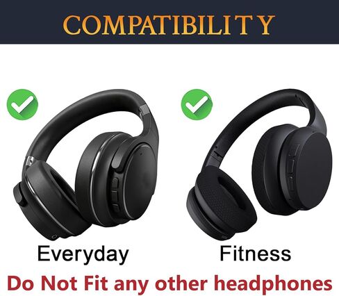 SOULWIT Mesh Fabric Replacement Earpads for Raycon Fitness/Everyday Headphones, Ear Pads Cushions with High-Density Memory Foam - Black in Saudi Arabia
