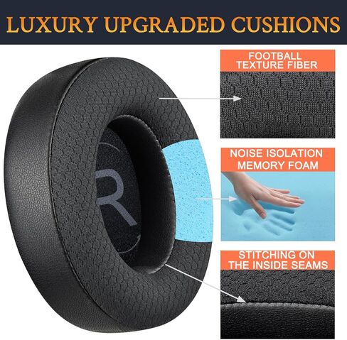 SOULWIT Mesh Fabric Replacement Earpads for Raycon Fitness/Everyday Headphones, Ear Pads Cushions with High-Density Memory Foam - Black in Saudi Arabia