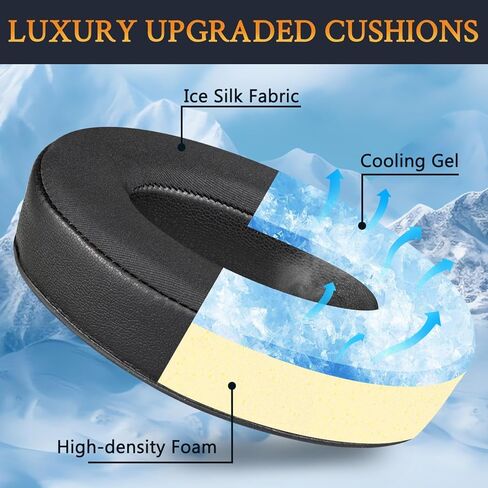 SOULWIT Cooling Gel Replacement Ear Pads for Bose Aviation X A10/A20 Headset, EarPads Cushions with High-Density Noise Isolation Foam - Black in Saudi Arabia